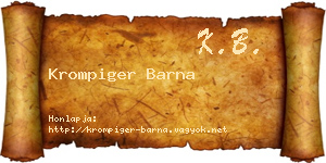 Krompiger Barna névjegykártya